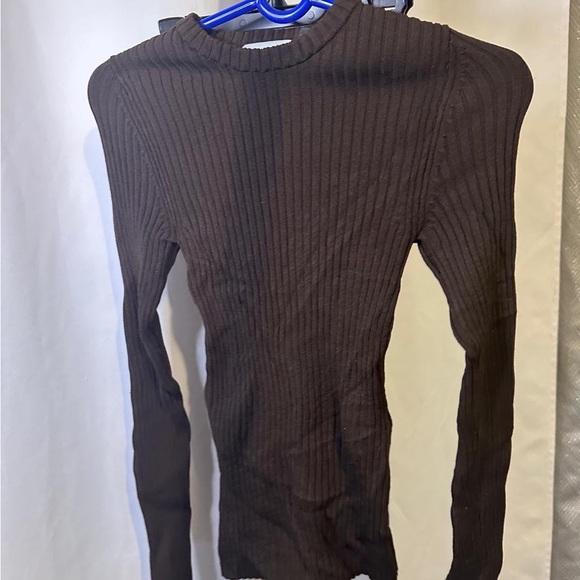 Weekday Brown Ribbed Sweater - Picture 2 of 2